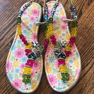 Spring/summer floral bead sandals